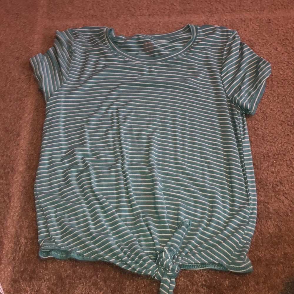 Blue and white striped shirt
